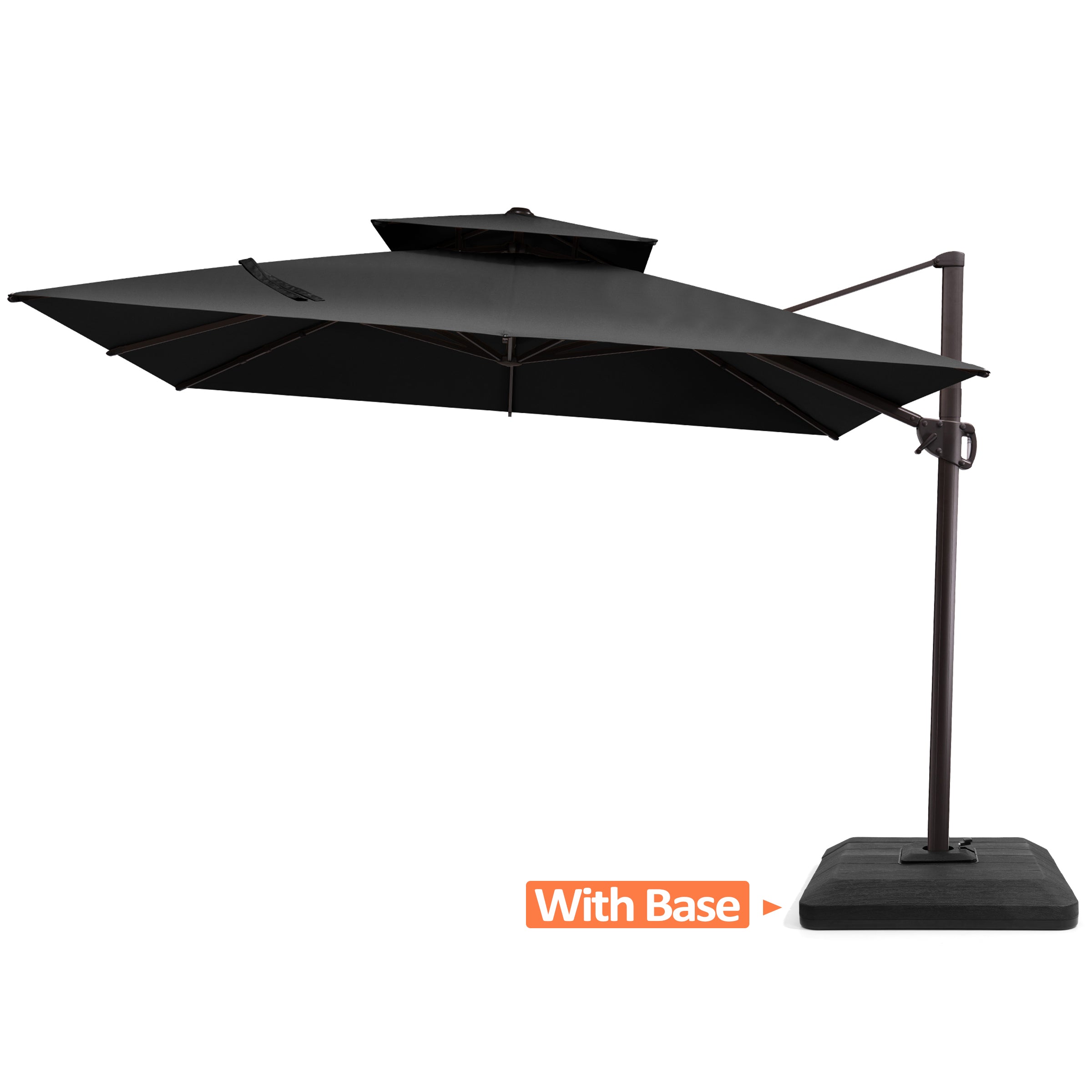 10x10 square cantilevered patio umbrella 10x10 ft Aluminum Double Top Cantilever Umbrella