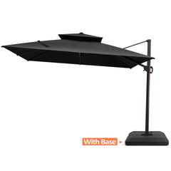 10 x 10 ft. Aluminum Double Top Cantilever Patio Umbrella with Base Options