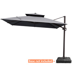 10 x 10 ft. Aluminum Double Top Cantilever Patio Umbrella with Base Options