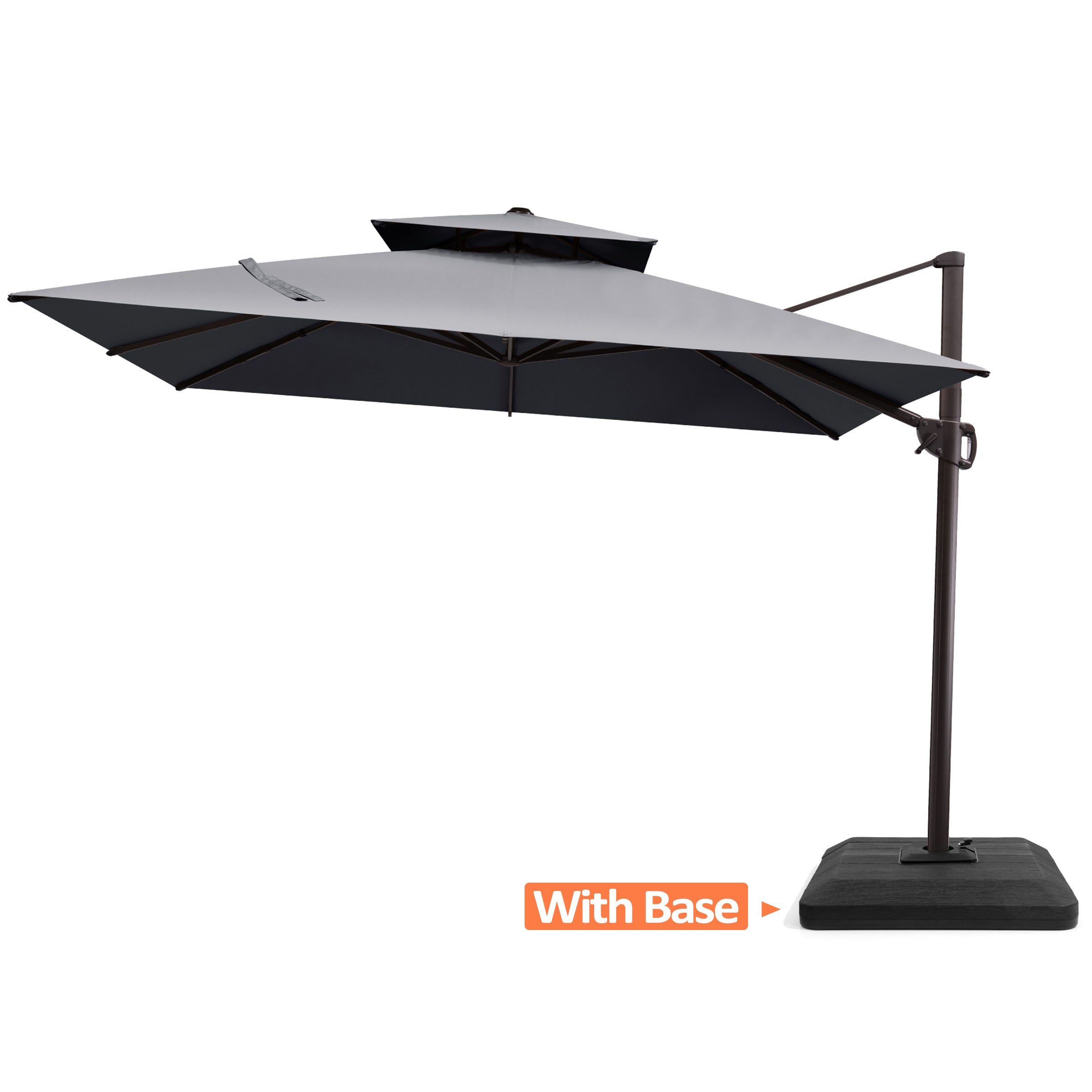 10 foot cantilever patio umbrella 10x10 ft Aluminum Double Top Cantilever Umbrella
