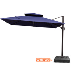 10 x 10 ft. Aluminum Double Top Cantilever Patio Umbrella with Base Options