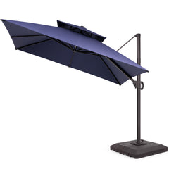 10 x 10 ft. Aluminum Double Top Cantilever Patio Umbrella with Base Options