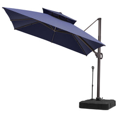 10 x 10 ft. Aluminum Double Top Cantilever Patio Umbrella with Base Options