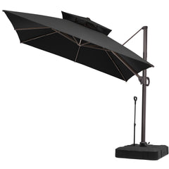 10 x 10 ft. Aluminum Double Top Cantilever Patio Umbrella with Base Options