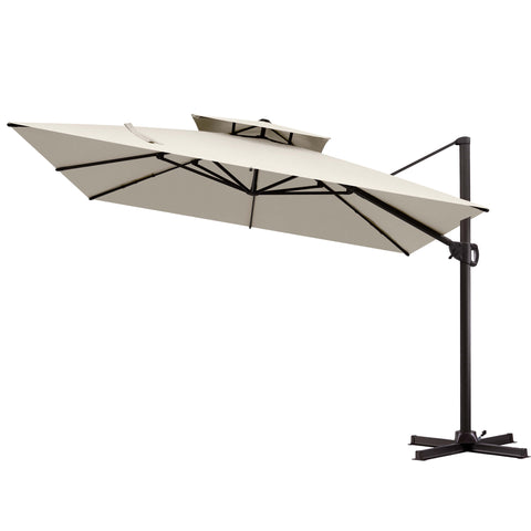 11 x 11 ft. Aluminum Double Top Cantilever Patio Umbrella with Base Options
