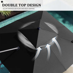 11 x 11 ft. Aluminum Double Top Cantilever Patio Umbrella with Base Options