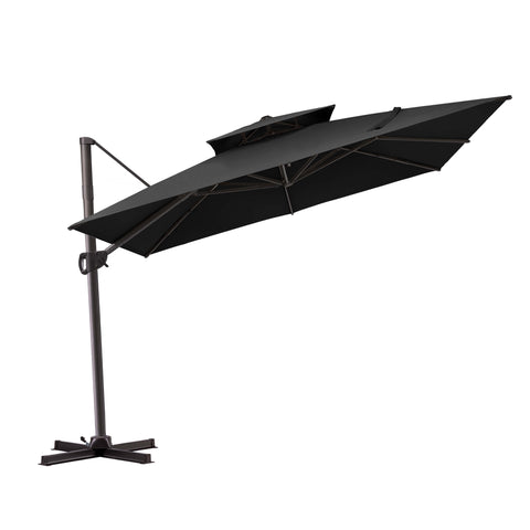 11 x 11 ft. Aluminum Double Top Cantilever Patio Umbrella with Base Options