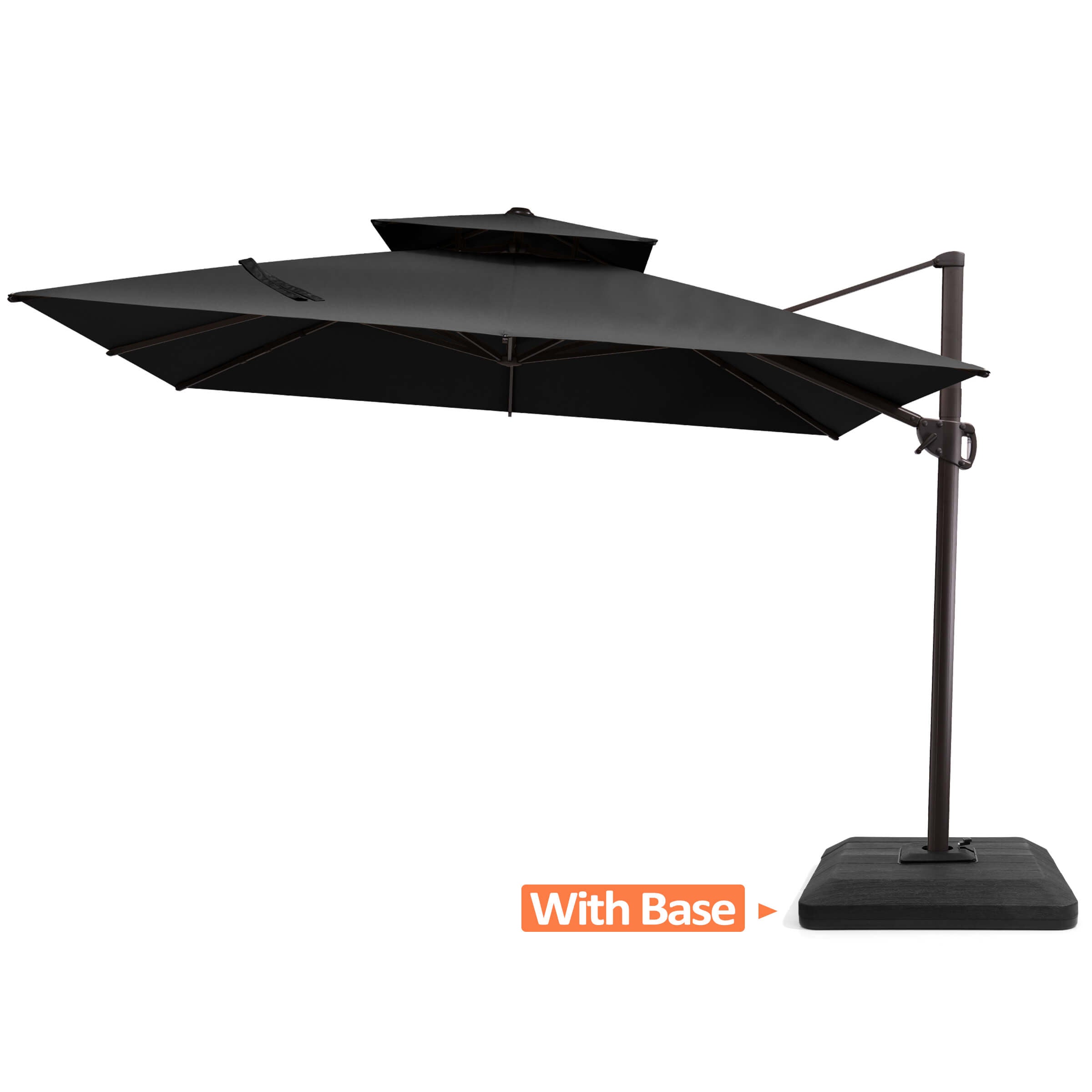 Pellebant Outdoor Patio Cantilever Offset Umbrella 11 x 11 ft Double Top
