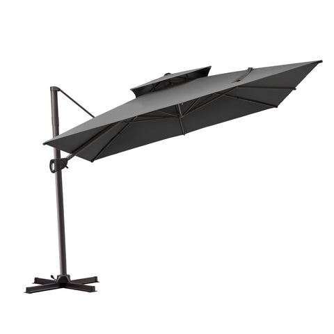 11 x 11 ft. Aluminum Double Top Cantilever Patio Umbrella with Base Options