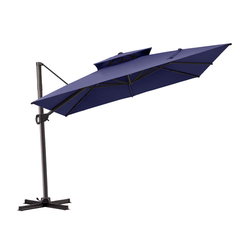 11 x 11 ft. Aluminum Double Top Cantilever Patio Umbrella with Base Options