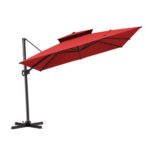 11 x 11 ft. Aluminum Double Top Cantilever Patio Umbrella with Base Options