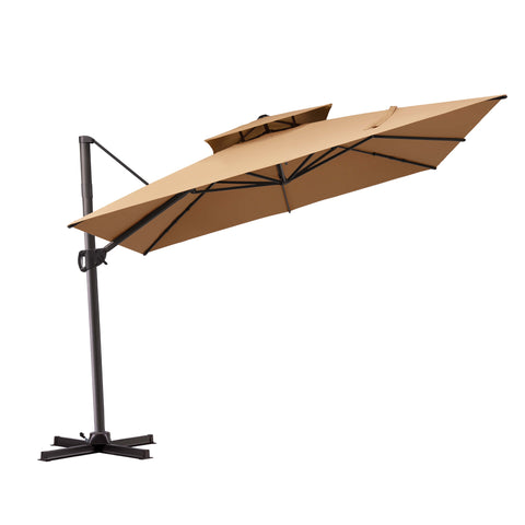 11 x 11 ft. Aluminum Double Top Cantilever Patio Umbrella with Base Options