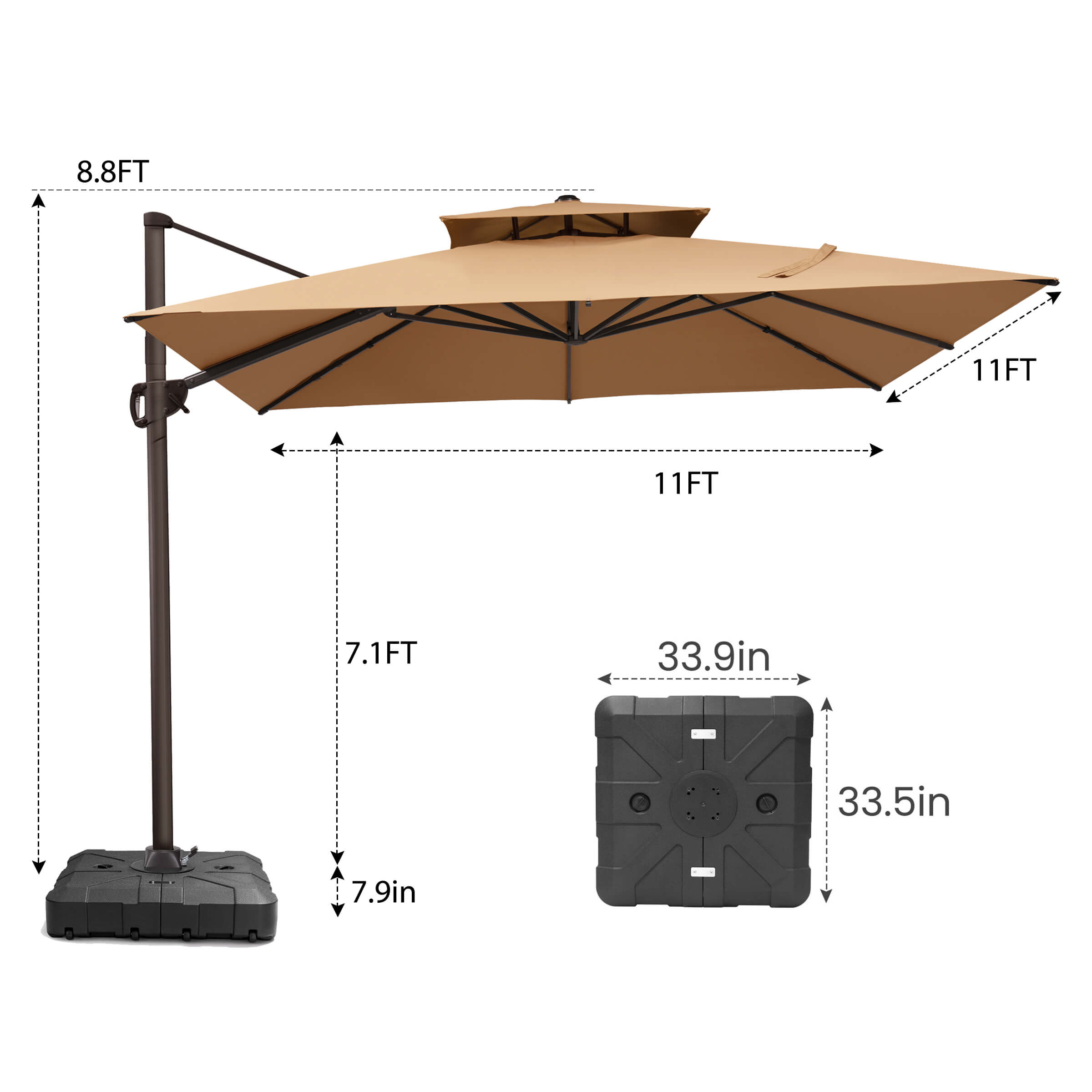 abba patio jeavy duty cantilever umbrella Valencia 10ft Canopy Dia. Abba Patio: Offset Cantilever Umbrella