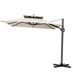 11 x 9 ft. Aluminum Double Top Cantilever Patio Umbrella with Base Options