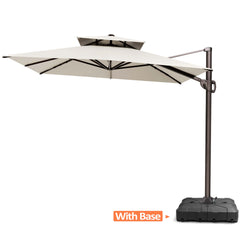 11 x 9 ft. Aluminum Double Top Cantilever Patio Umbrella with Base Options