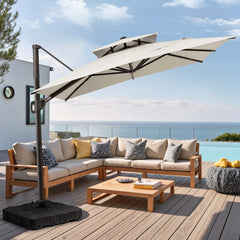 11 x 9 ft. Aluminum Double Top Cantilever Patio Umbrella with Base Options