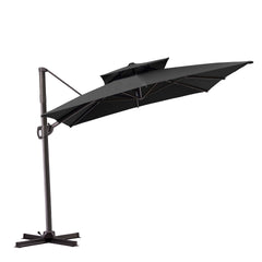 11 x 9 ft. Aluminum Double Top Cantilever Patio Umbrella with Base Options