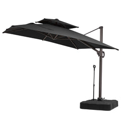 11 x 9 ft. Aluminum Double Top Cantilever Patio Umbrella with Base Options