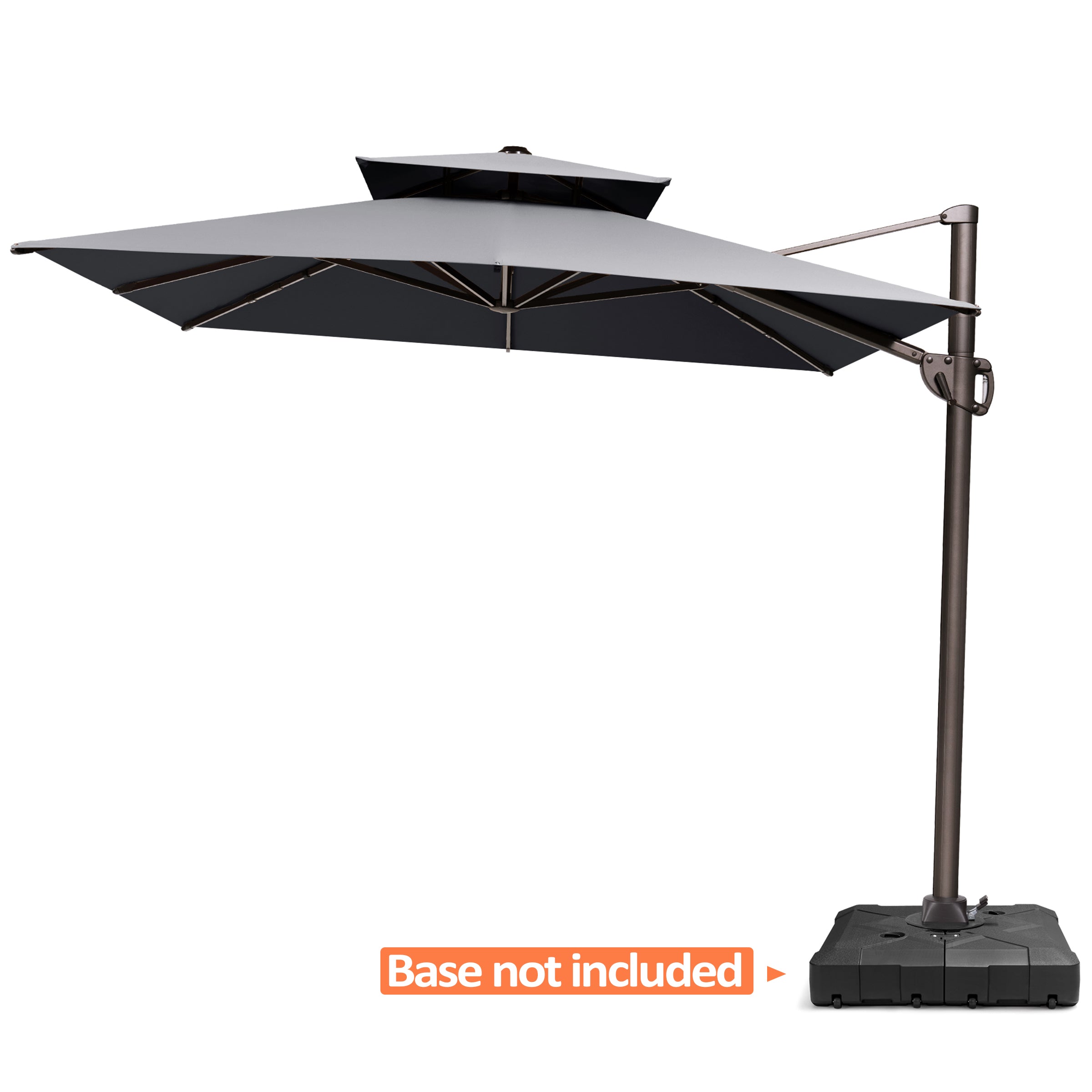 Pellebant 9x11ft Aluminum Double Top Crank Cantilever Patio Umbrella