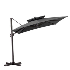11 x 9 ft. Aluminum Double Top Cantilever Patio Umbrella with Base Options