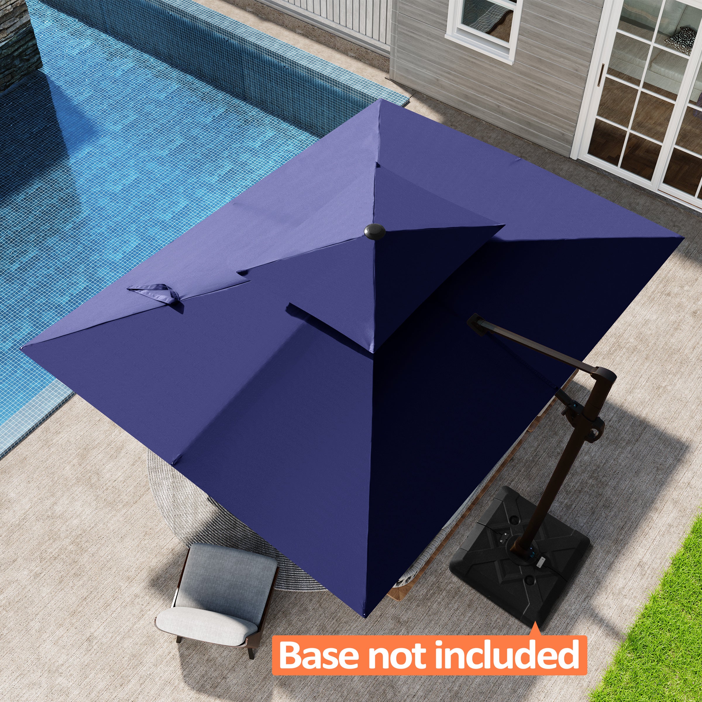 Pellebant 9x11ft Aluminum Double Top Crank Cantilever Patio Umbrella