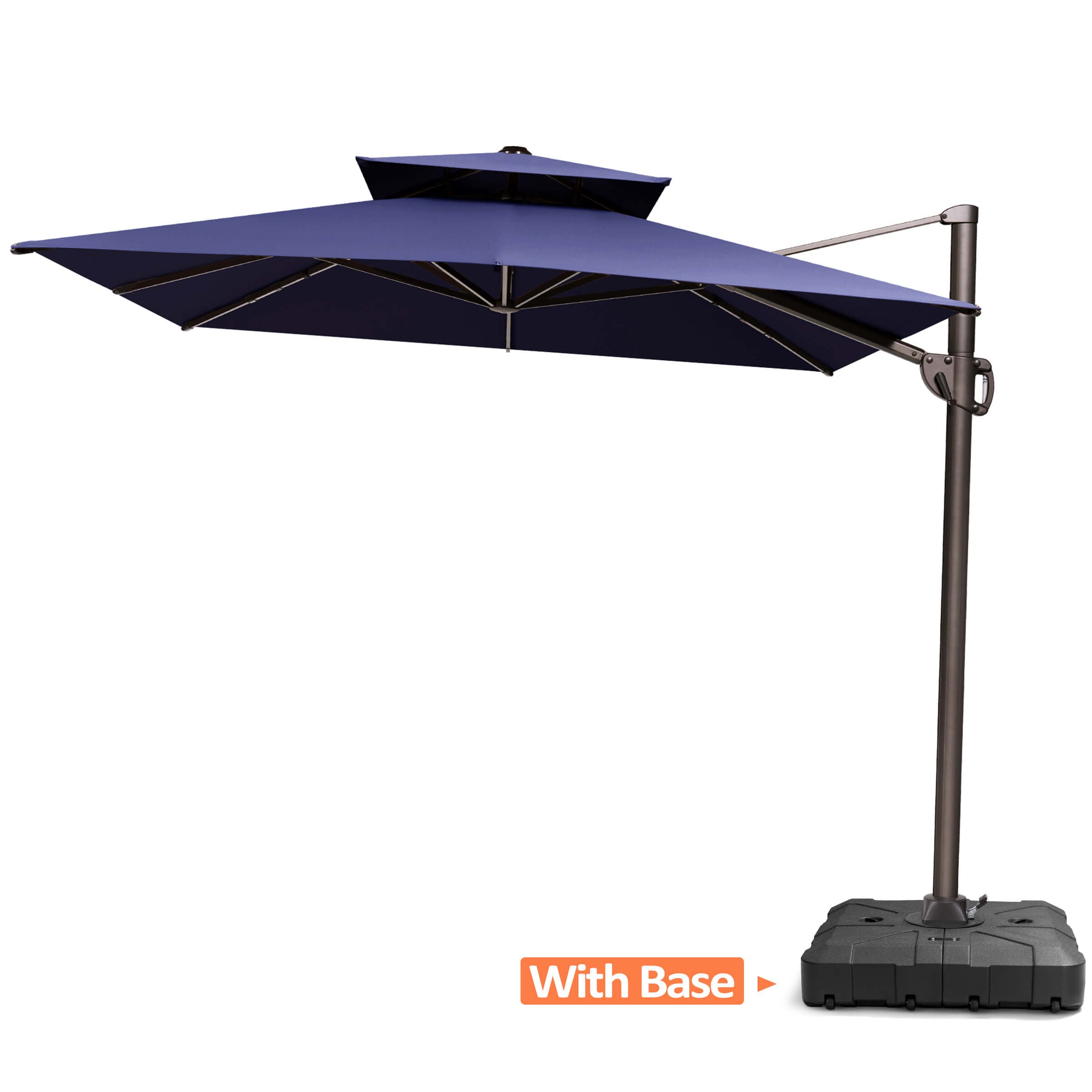 Pellebant Outdoor 9x11FT Patio Aluminum Cantilever Umbrella Dual Top