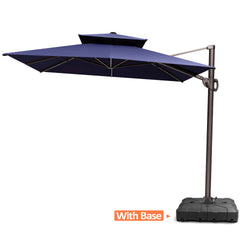 11 x 9 ft. Aluminum Double Top Cantilever Patio Umbrella with Base Options