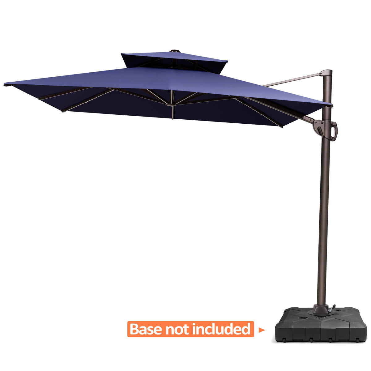 Pellebant 9x11ft Aluminum Double Top Crank Cantilever Patio Umbrella