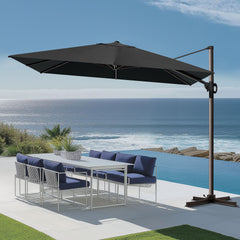 12 x 9 ft. Aluminum Cantilever Patio Umbrella with Crank and Base Options