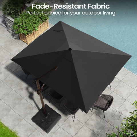 Pellebant 12x9 ft Aluminum Crank Cantilever Patio Umbrella