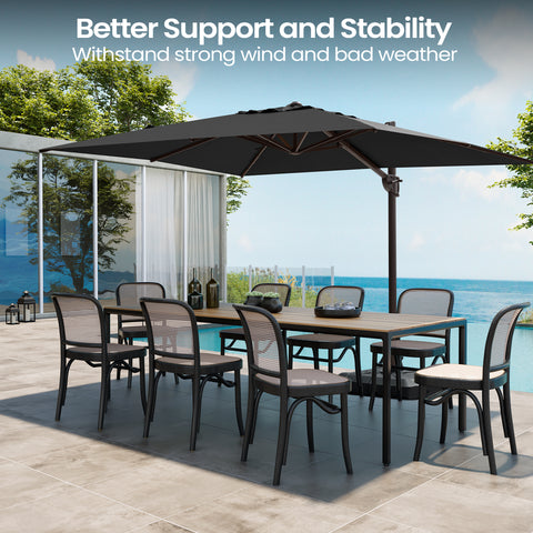Pellebant 12x9 ft Aluminum Crank Cantilever Patio Umbrella