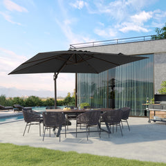 12 x 9 ft. Aluminum Cantilever Patio Umbrella with Crank and Base Options