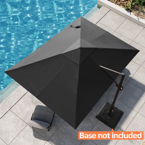 Pellebant 12x9 ft Aluminum Crank Cantilever Patio Umbrella
