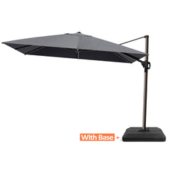 12 x 9 ft. Aluminum Cantilever Patio Umbrella with Crank and Base Options