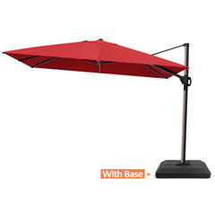 12 x 9 ft. Aluminum Cantilever Patio Umbrella with Crank and Base Options