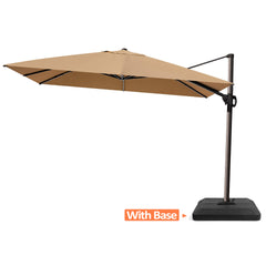 12 x 9 ft. Aluminum Cantilever Patio Umbrella with Crank and Base Options