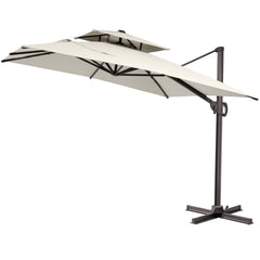 12 x 9 ft. Aluminum Dual Top Cantilever Patio Umbrella with Base Options