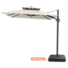 12 x 9 ft. Aluminum Dual Top Cantilever Patio Umbrella with Base Options