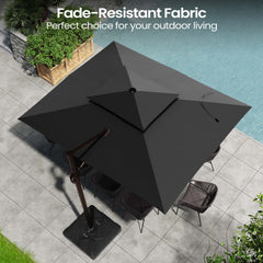 12 x 9 ft. Aluminum Dual Top Cantilever Patio Umbrella with Base Options