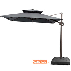 12 x 9 ft. Aluminum Dual Top Cantilever Patio Umbrella with Base Options