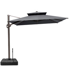 12 x 9 ft. Aluminum Dual Top Cantilever Patio Umbrella with Base Options
