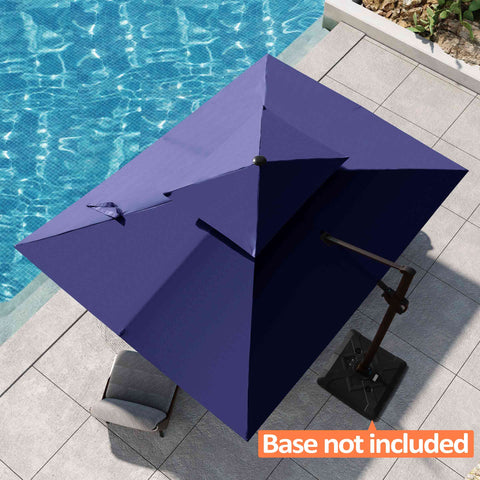 Pellebant 9x12ft Aluminum Dual Top Crank Cantilever Patio Umbrella