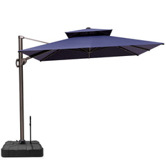 12 x 9 ft. Aluminum Dual Top Cantilever Patio Umbrella with Base Options