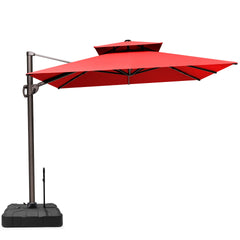 12 x 9 ft. Aluminum Dual Top Cantilever Patio Umbrella with Base Options