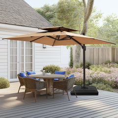 12 x 9 ft. Aluminum Dual Top Cantilever Patio Umbrella with Base Options
