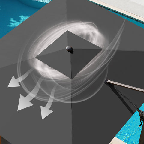 Pellebant 11x9 ft Aluminum Crank Cantilever Patio Umbrella