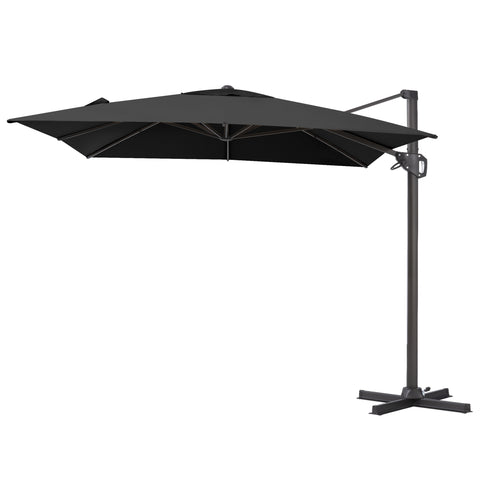 Pellebant 11x9 ft Aluminum Crank Cantilever Patio Umbrella