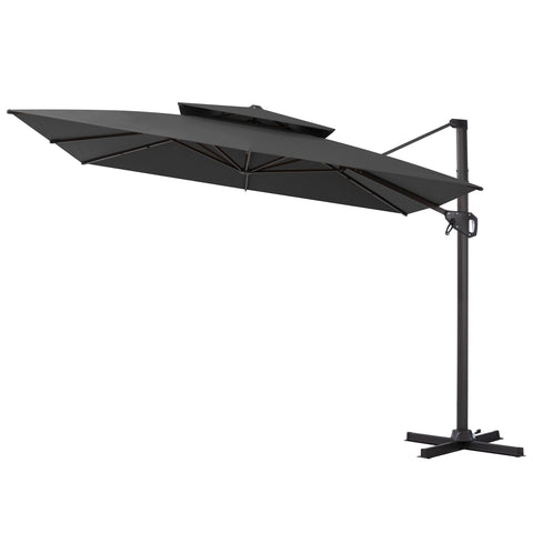 Pellebant 10x10 ft. Aluminum Double Top Cantilever Patio Umbrella