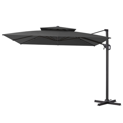 Pellebant 10x10 ft. Aluminum Double Top Cantilever Patio Umbrella