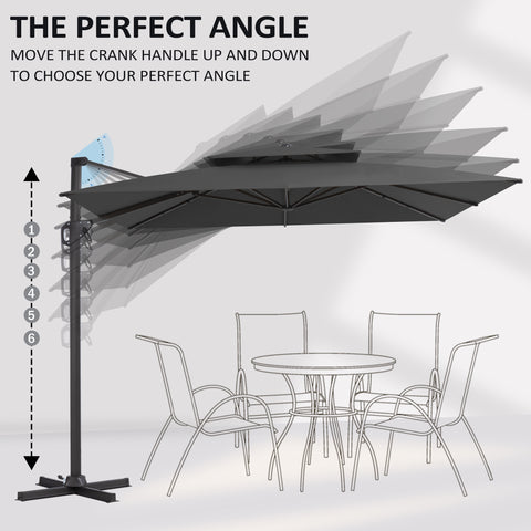 Pellebant 10x10 ft. Aluminum Double Top Cantilever Patio Umbrella